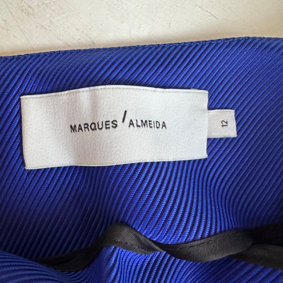 Marques Almeida Blue Black Colorblock Midi Skirt - Picture 3 of 8